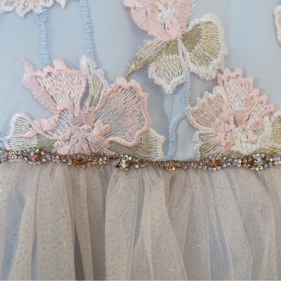 Rare Editions Elegant Floral Embroidered Girls Dress - Picture 6 of 8